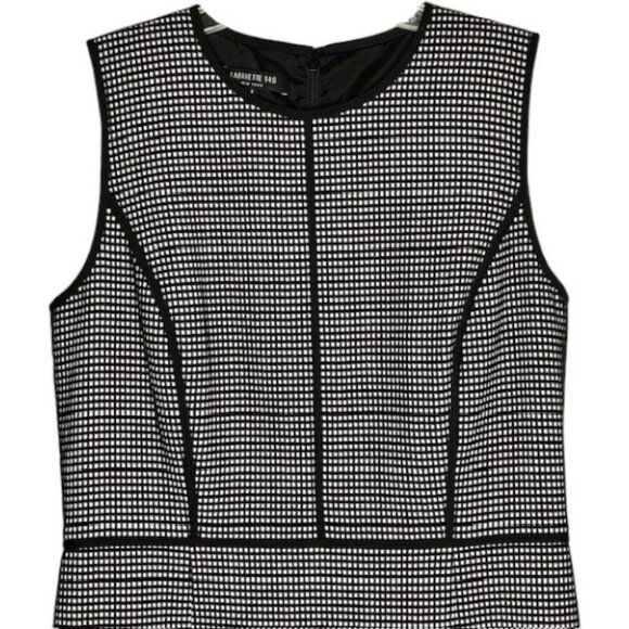 Lafayette 148 Bree Sleeveless Check Sheath Dress - Black/White - 6 - Picture 4 of 11